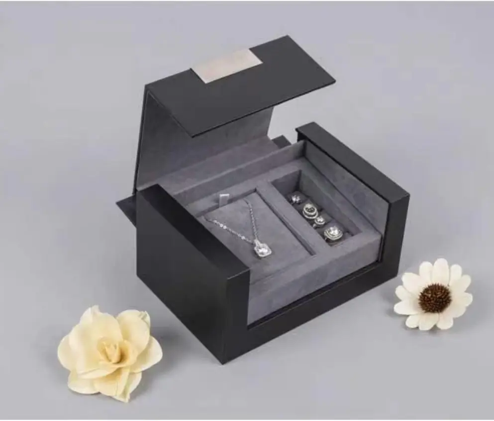 25 Black Multi‑Layer Flip‑Top Drawer Jewelry Gift Box For Necklace Ring Pendant Fine Jewellery Packaging - Image 1