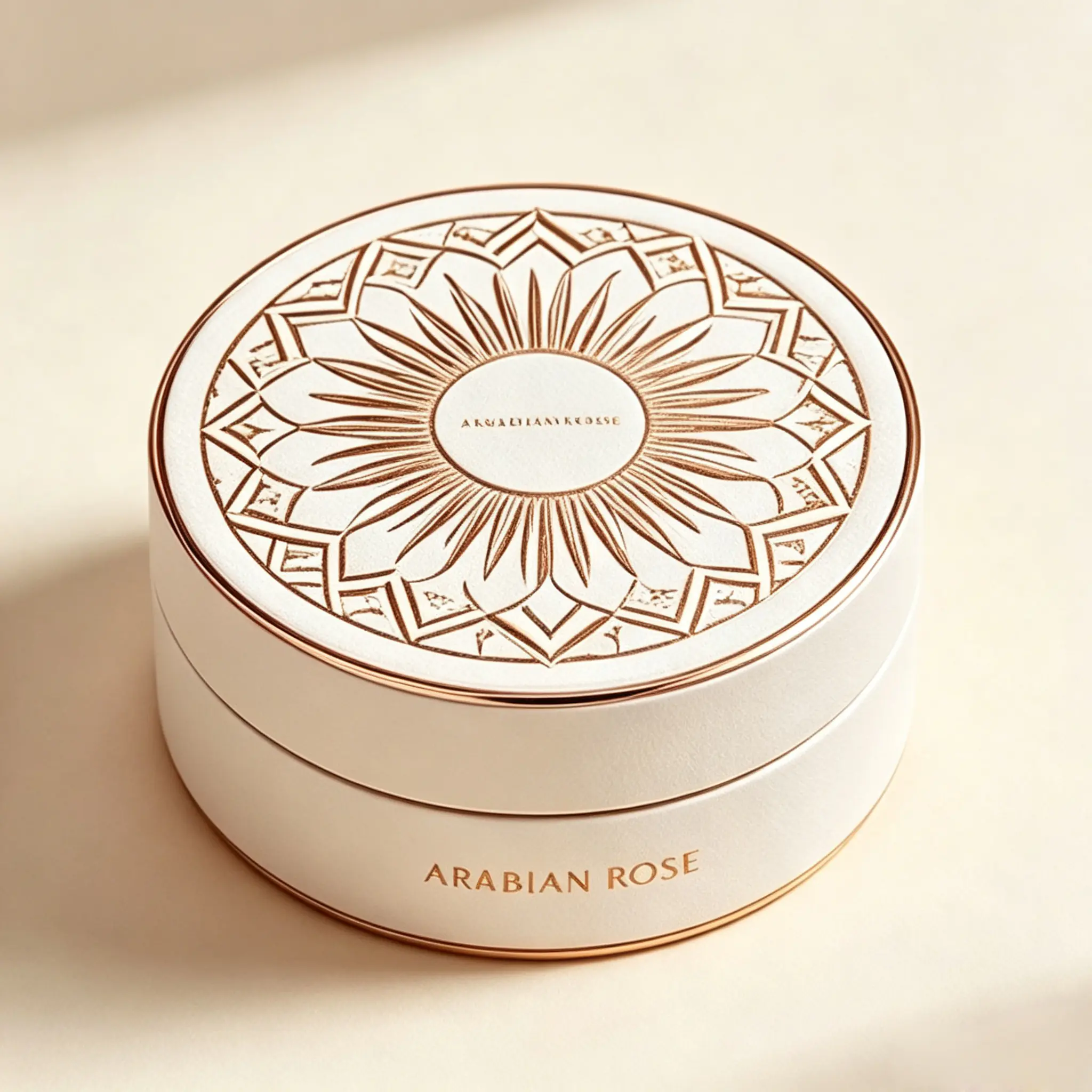 26 Round Rigid Gift Box With Arabian Mandala Hot‑Stamped Pattern - Image 1
