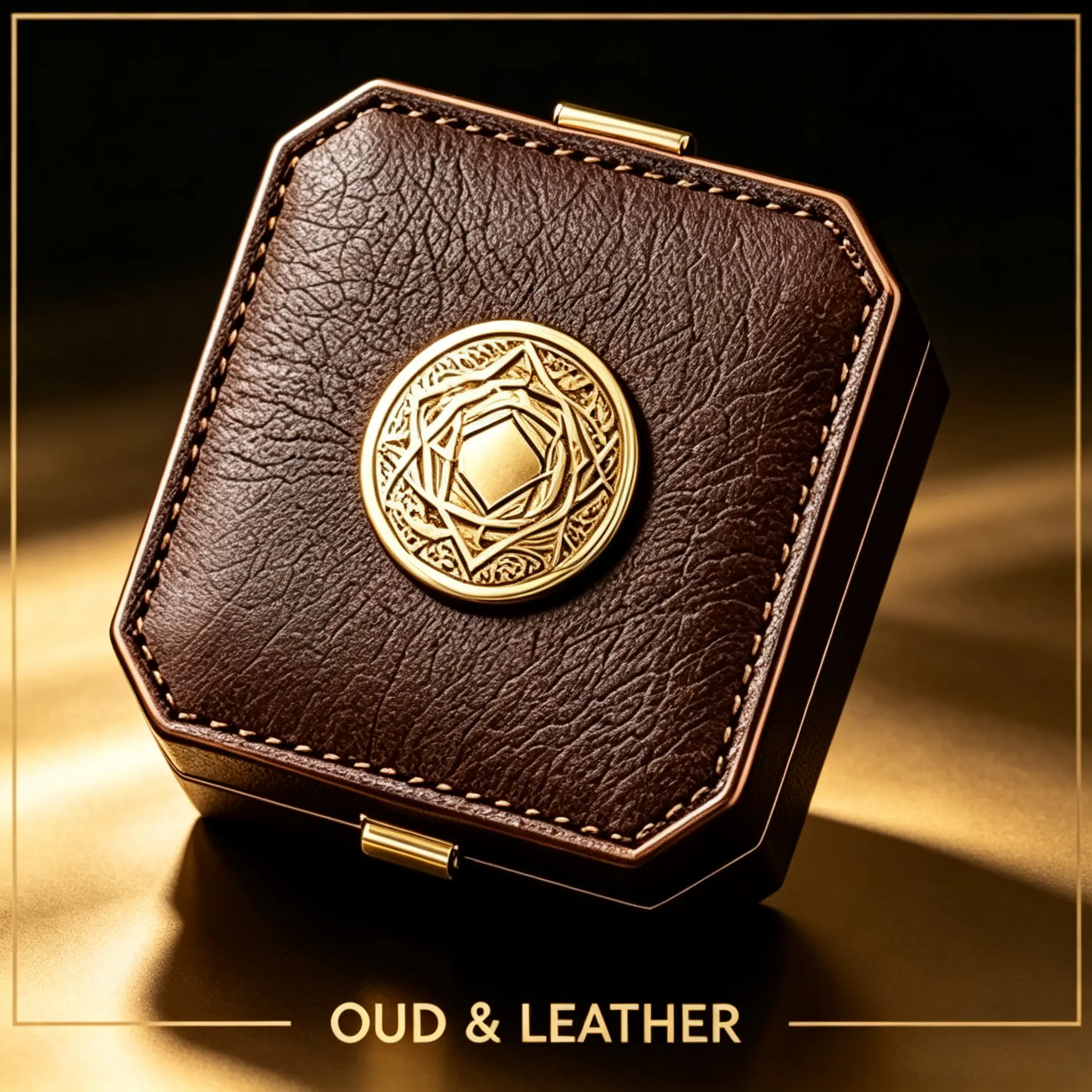34 Octagonal Leather‑Texture Rigid Box With Metal‑Effect Badge - Image 1