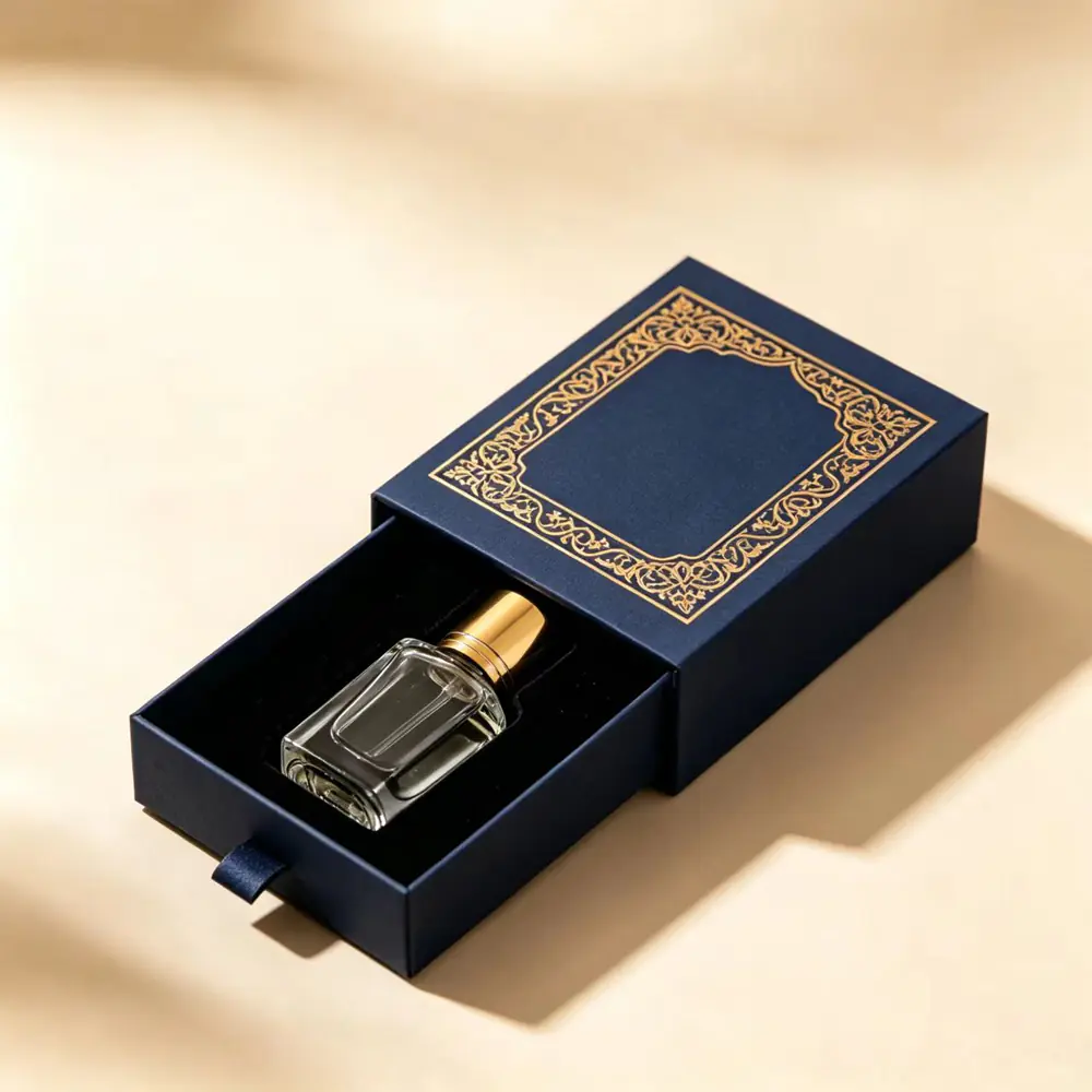 5 Navy Blue Drawer Perfume Oil Gift Box - Image 1