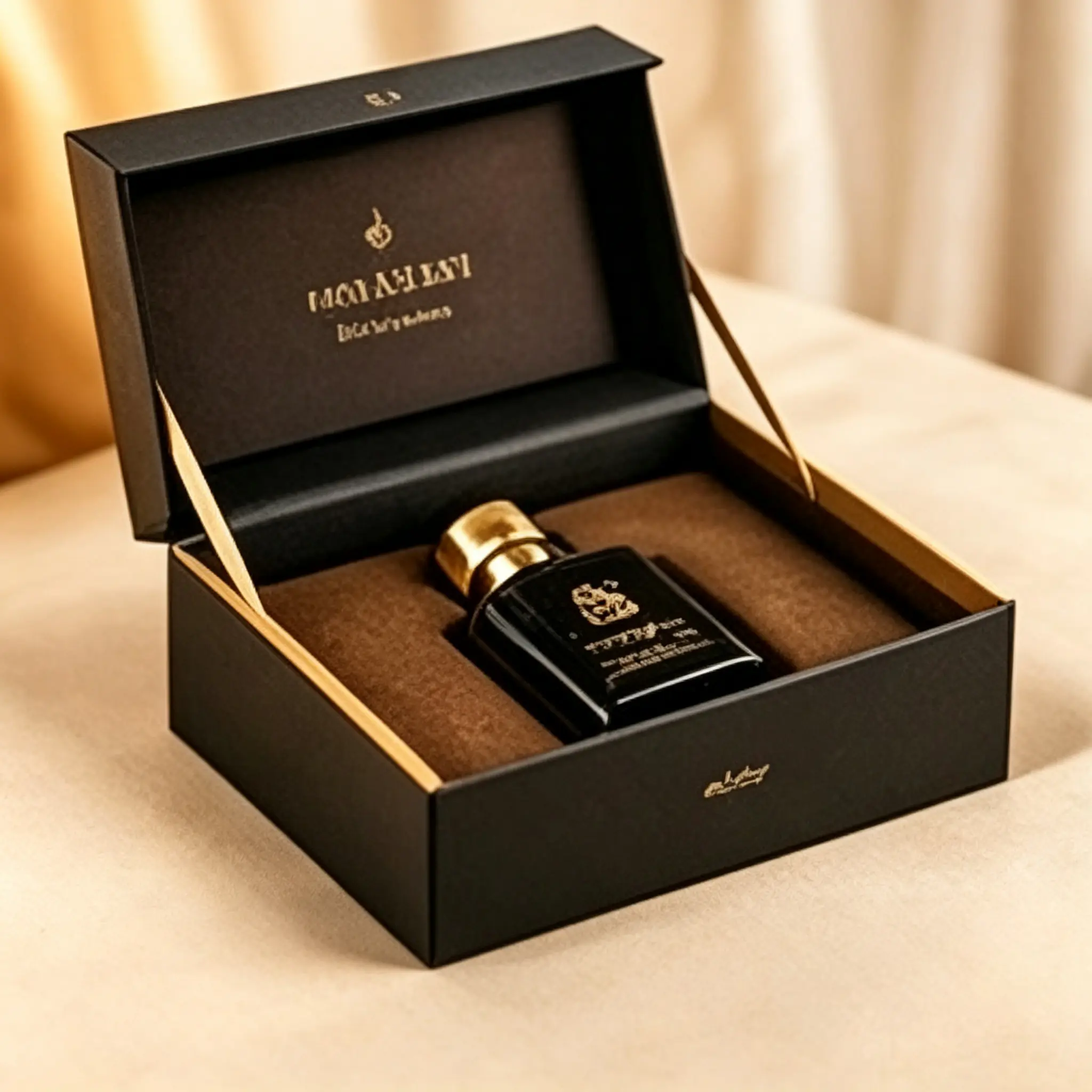 95 High‑End Leather‑Texture Hinged Perfume Box - Image 1