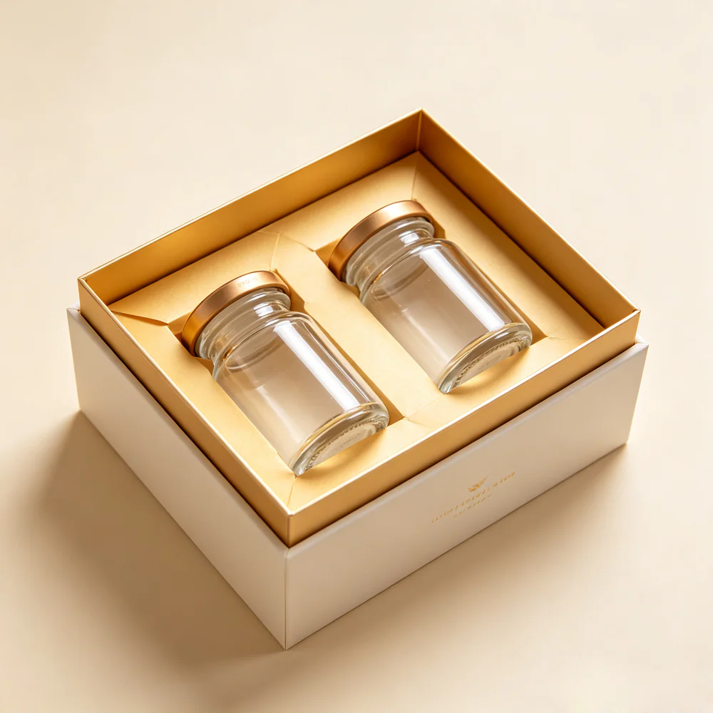 奶油金燕窝礼盒 (3) bird's nest & honey cream gold Luxury Rigid Gift Box - Image 1