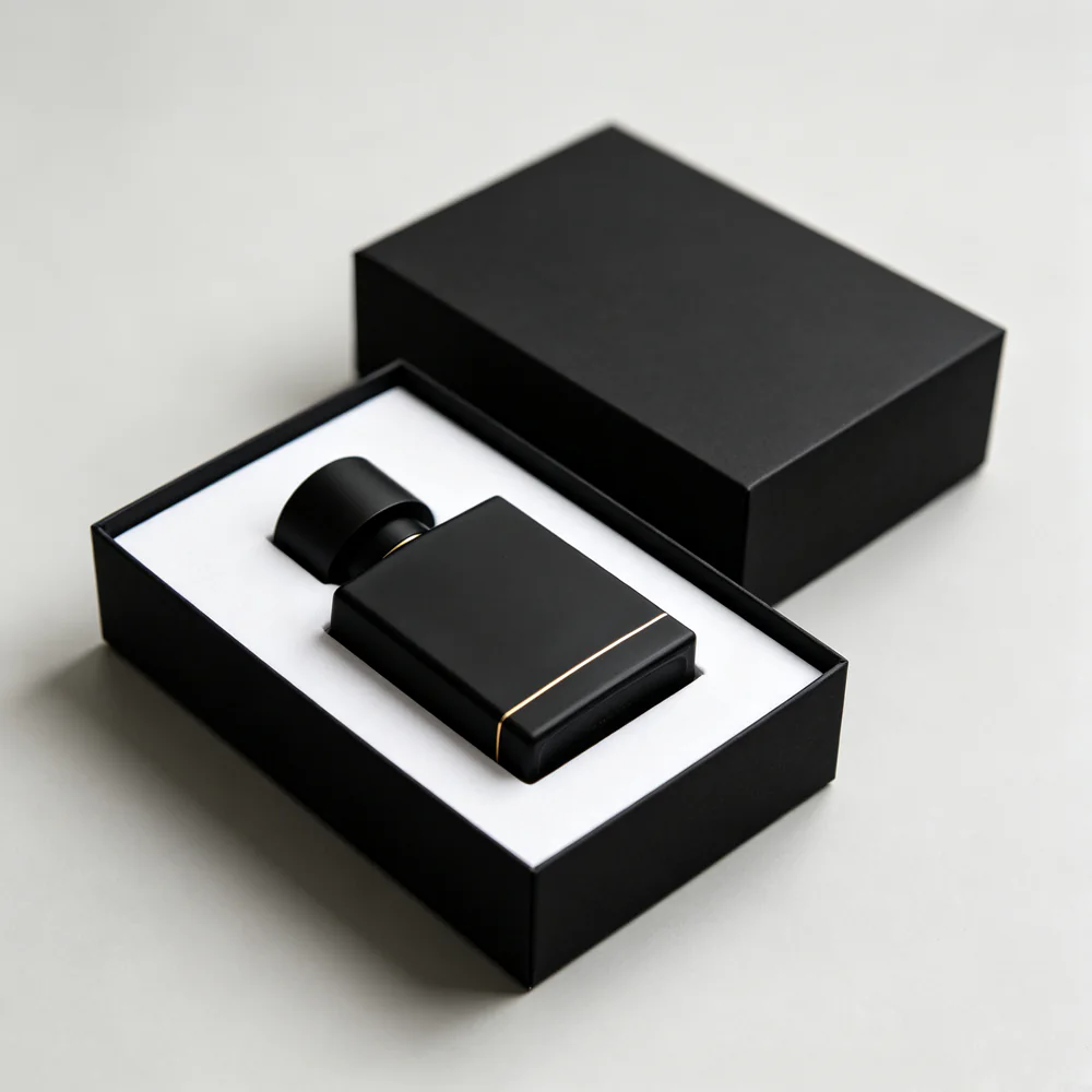 极简黑白香水盒2 Minimalist Black‑White Rigid Perfume Gift Box - Image 1