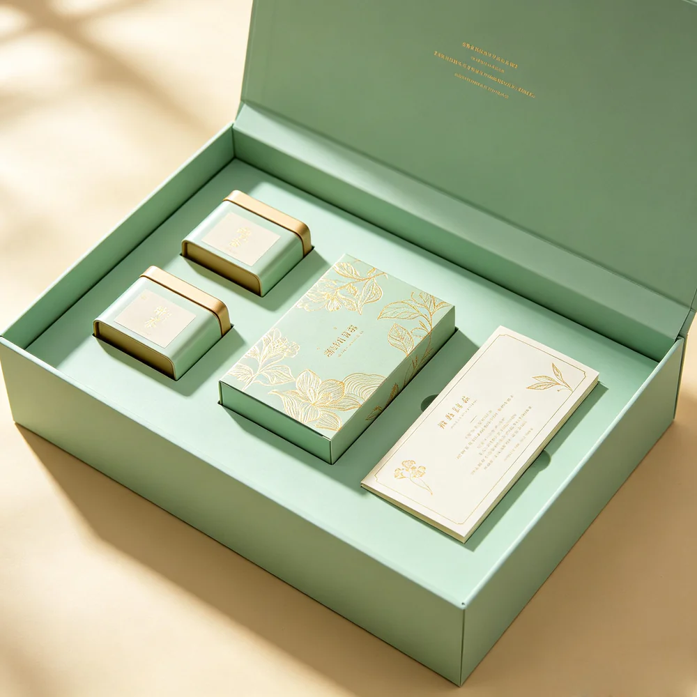 薄荷绿东南亚茶叶磁吸礼盒2 Tea Gift Box - Image 1