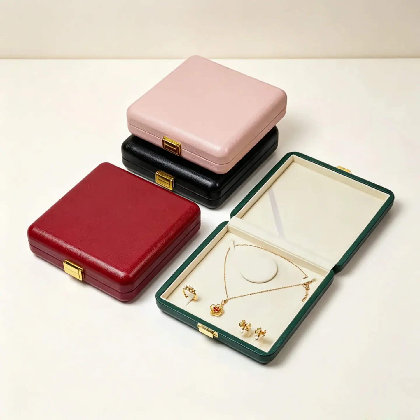 17 Large‑size PU Leather Jewelry Storage Box,Metal‑clasp Full‑set Jewelry Gift Ca - Image 1