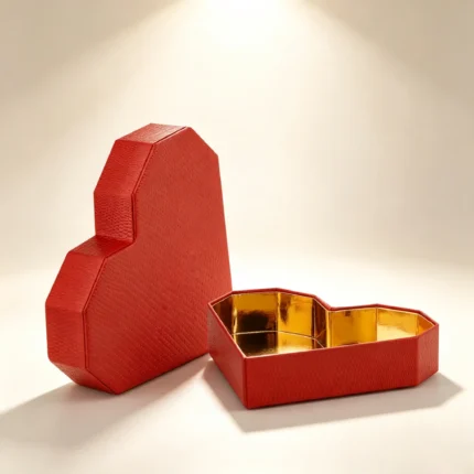 Red Heart-shaped PU Leather Luxury Gift Box