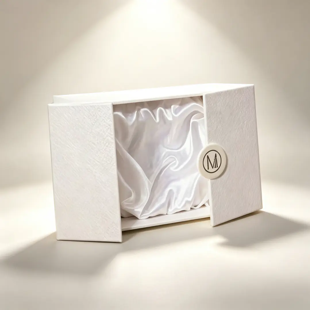 27 White Double Opening Gift Box with Satin Lining - Image 1