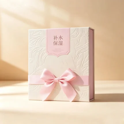 Embossed Floral Book‑Style Gift Box with Satin Bow, Debossed Special Paper, Custom Packaging for Skincare Set