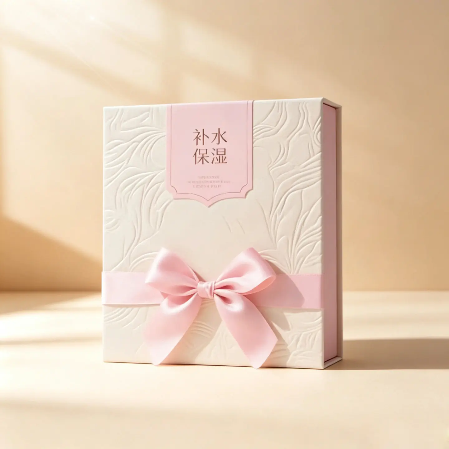 39 Embossed Floral Book‑Style Gift Box with Satin Bow, Debossed Special Paper, Custom Packaging for Skincare Set - Image 1