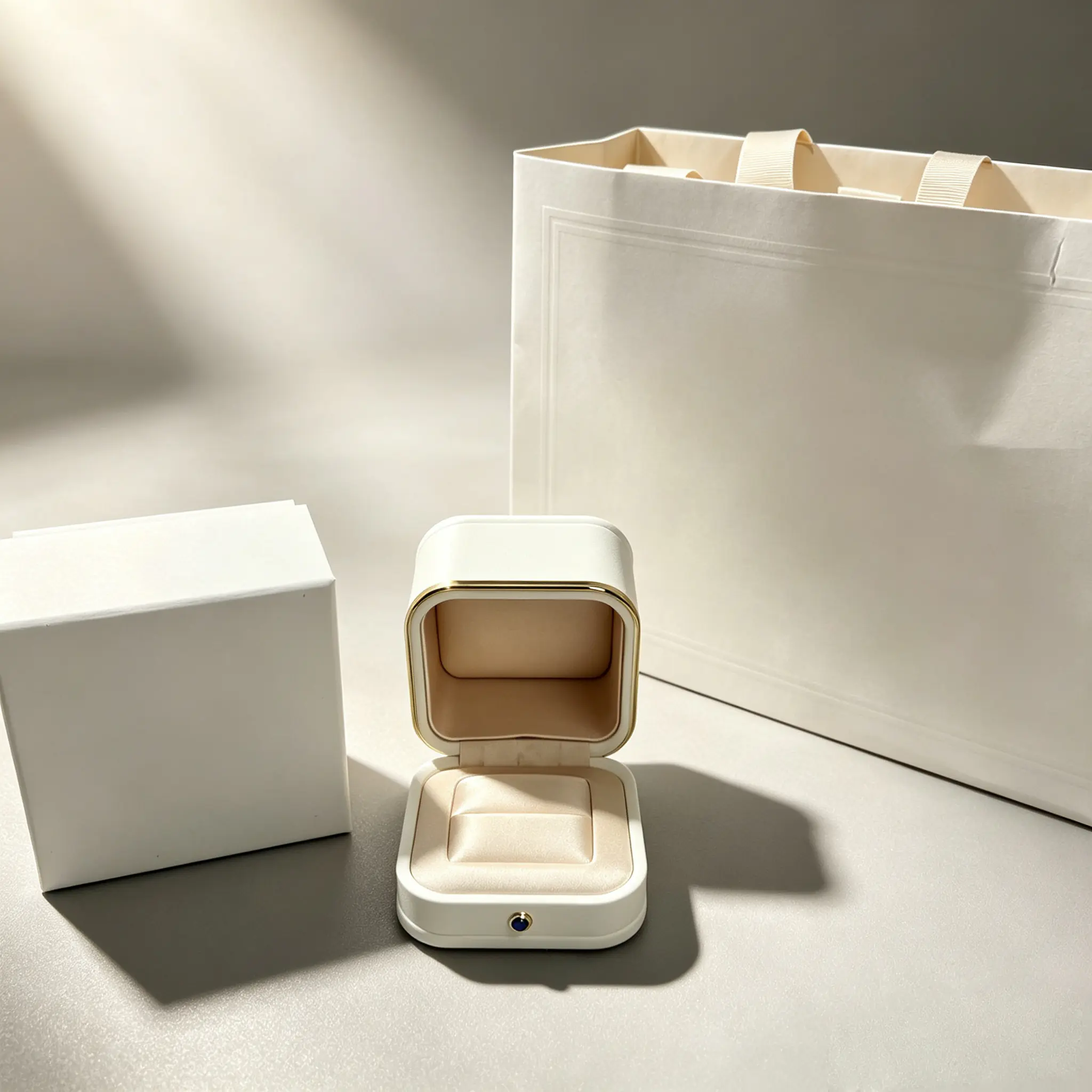 4 White Rounded‑Corner Flip Jewelry Box - Image 1