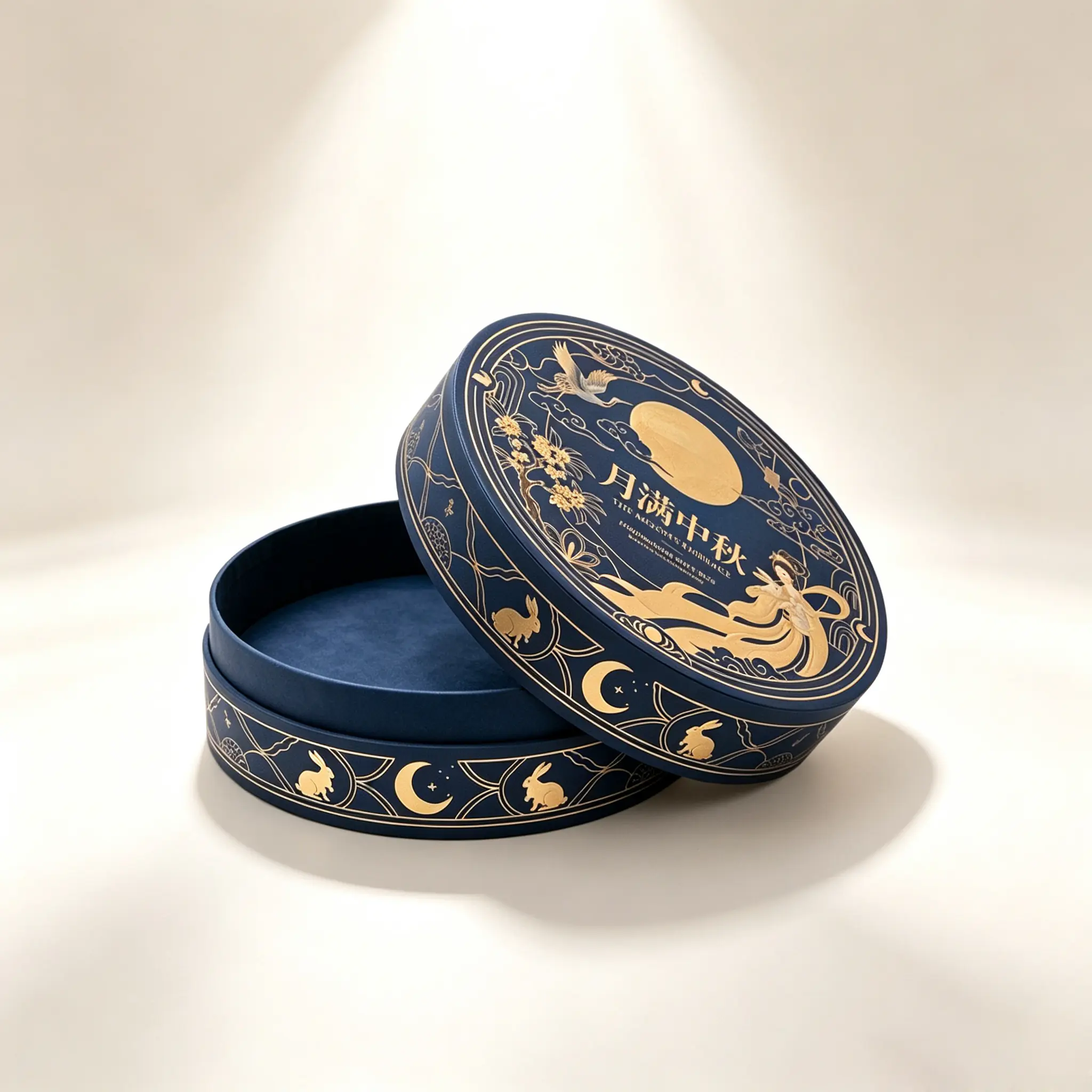 58 Navy Blue Round Lid & Base Gift Box - Image 1