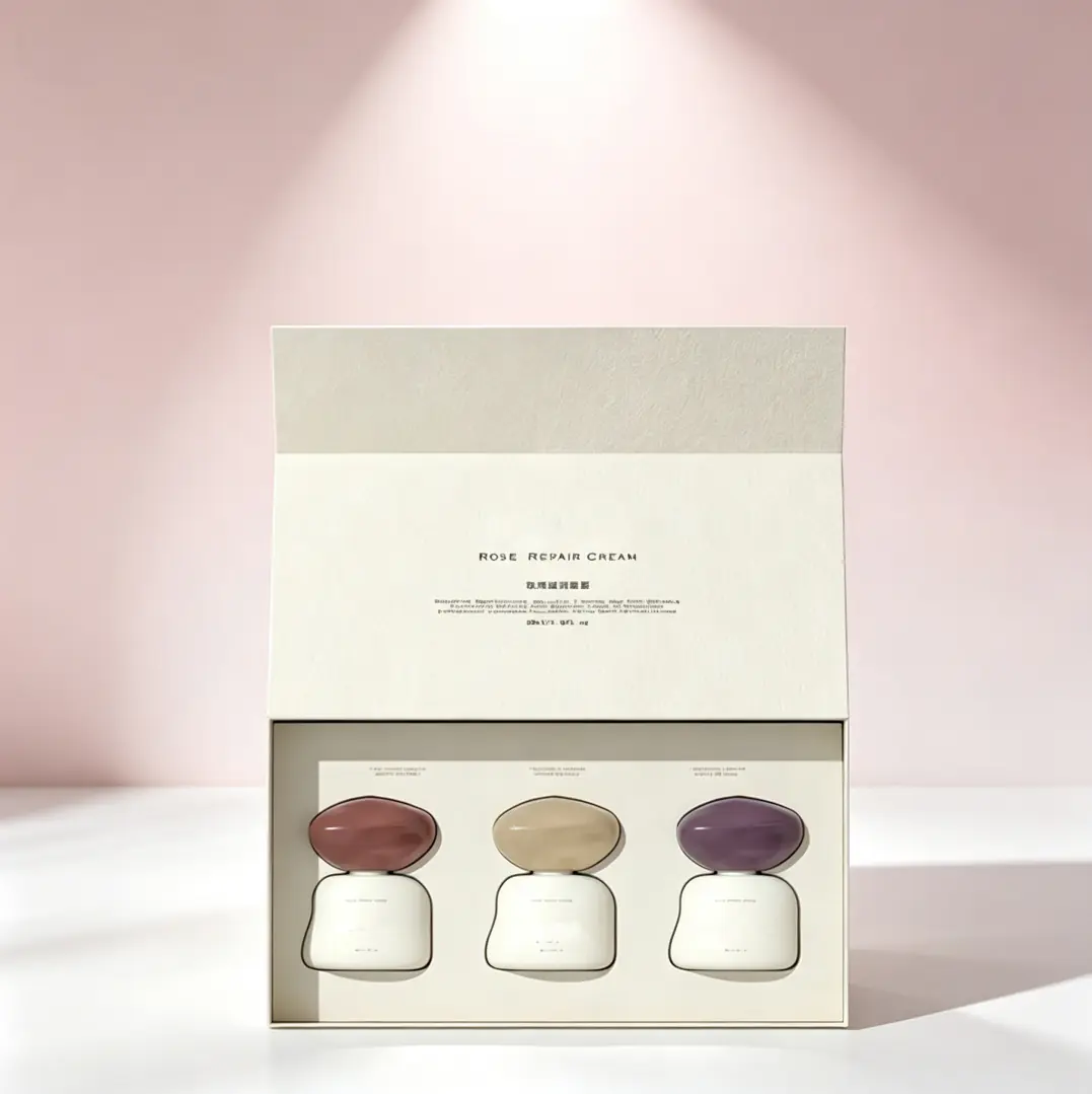 84 Off-white Minimal Flip Gift Box for 3-Piece Cream & Aroma Set - Image 1
