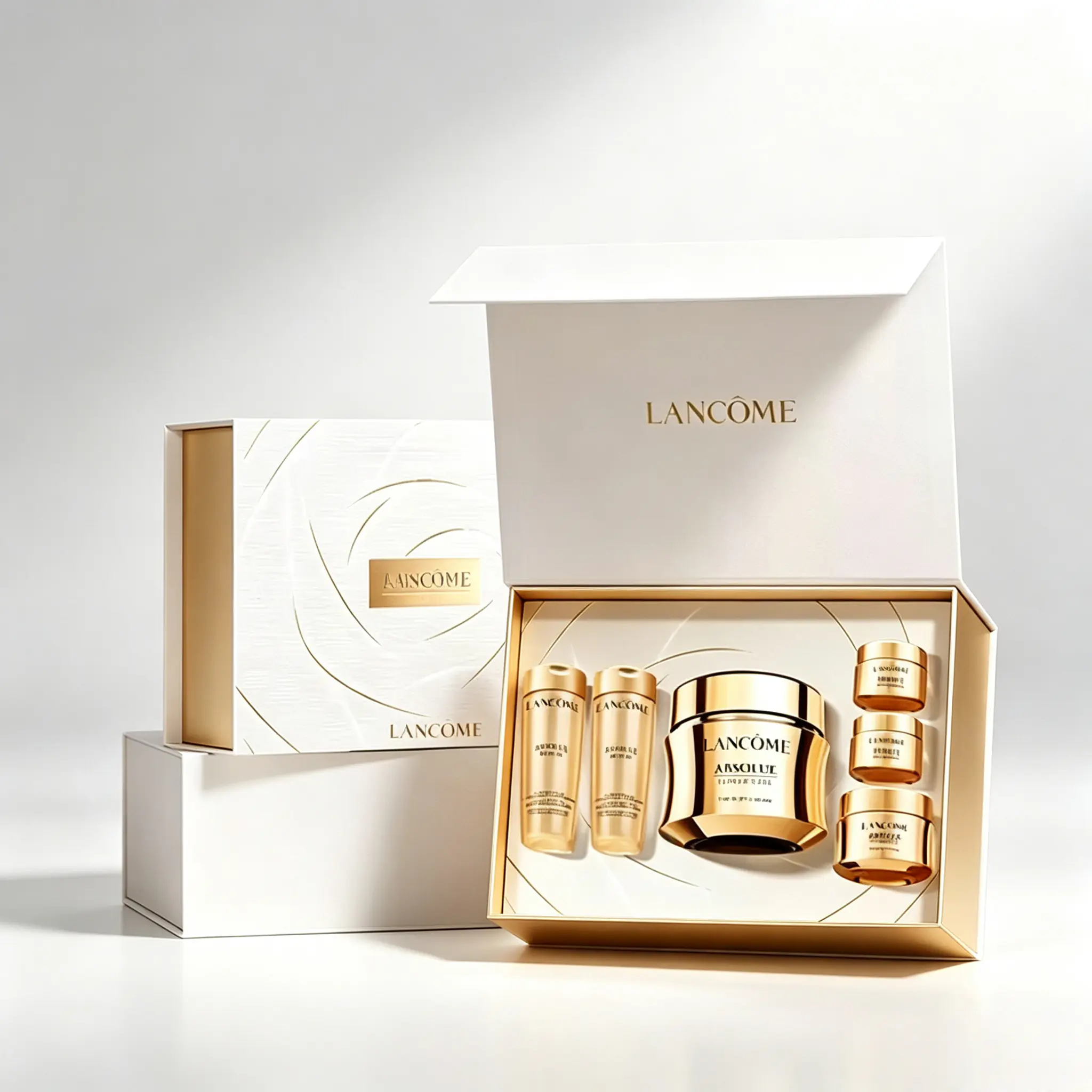 84 White & Gold Cosmetic Rigid Gift Box with Custom Insert - Image 1