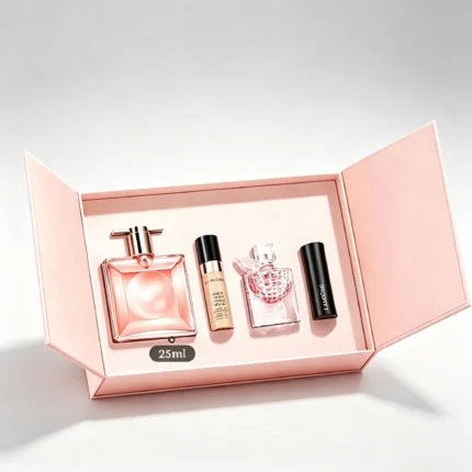Pink Double-Door Magnetic Flip Perfume Cosmetic Gift Box with Custom Insert