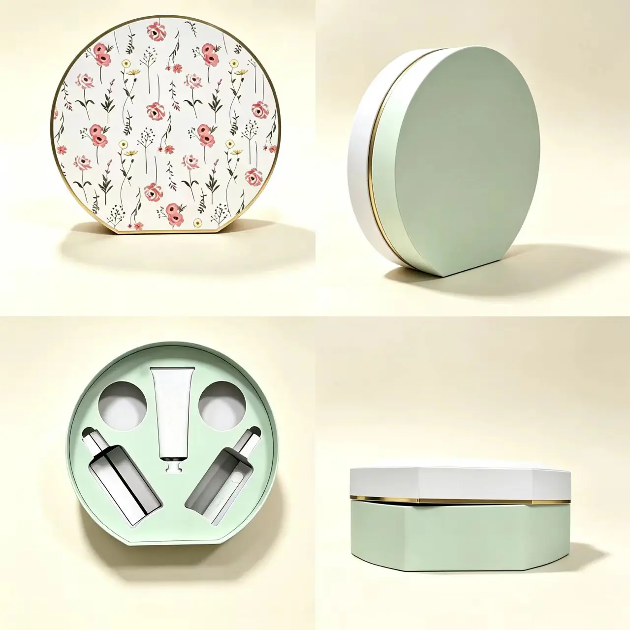 98 Round Gift Box | Cosmetic Skincare Set Packaging Box - Image 1